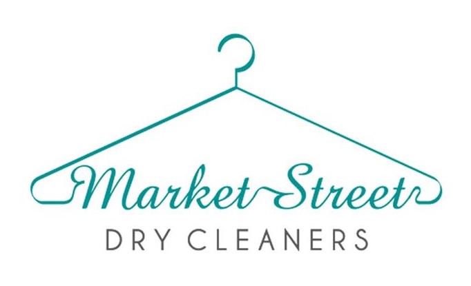 Market Street Muswellbrook Dry Cleaners logo with coat hanger design